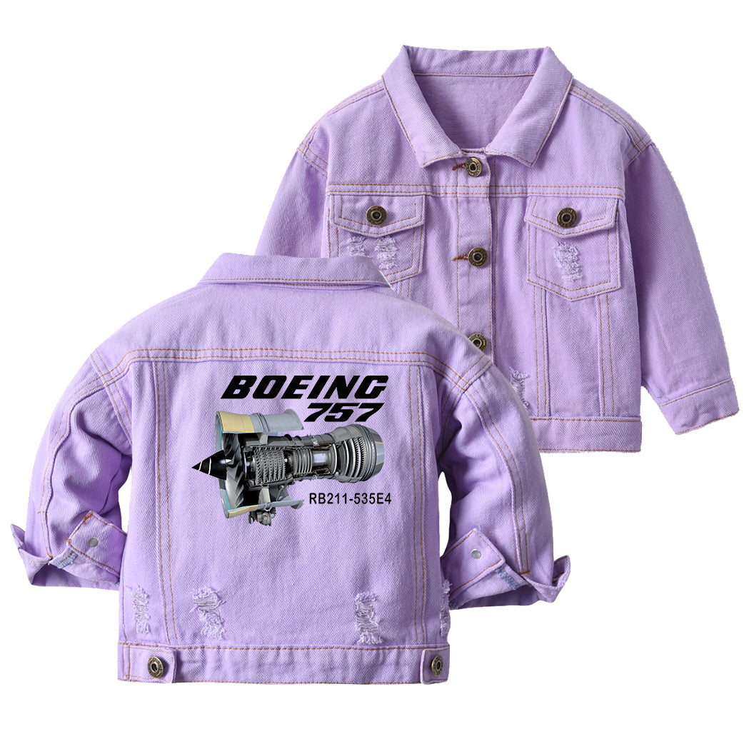 Boeing 757 & Rolls Royce Engine (RB211) Designed Children Denim Jackets