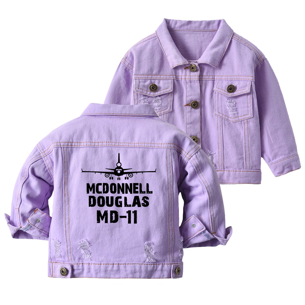 McDonnell Douglas MD-11 & Plane Designed Children Denim Jackets