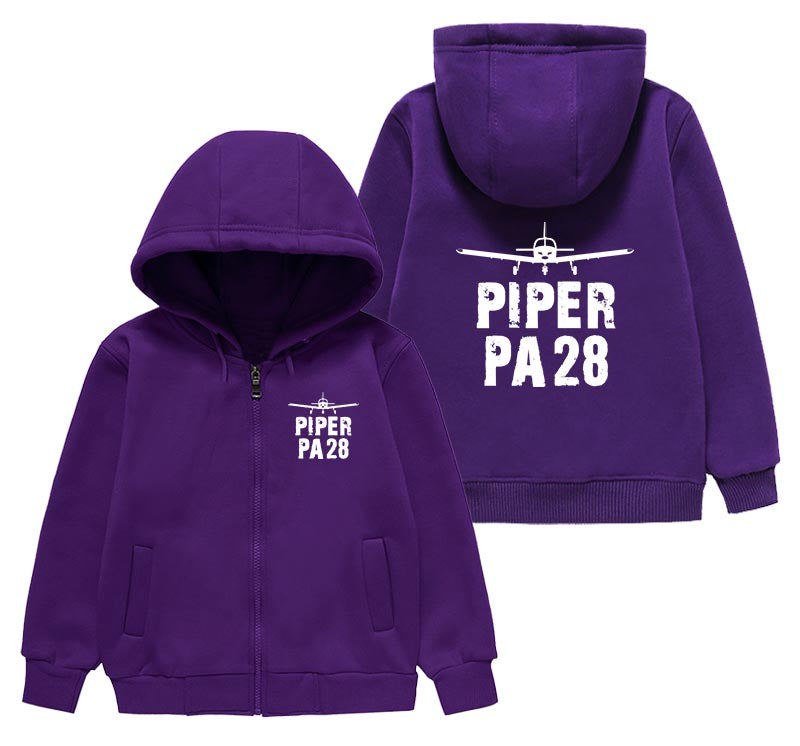 Piper PA28 & Plane Designed "CHILDREN" Zipped Hoodies