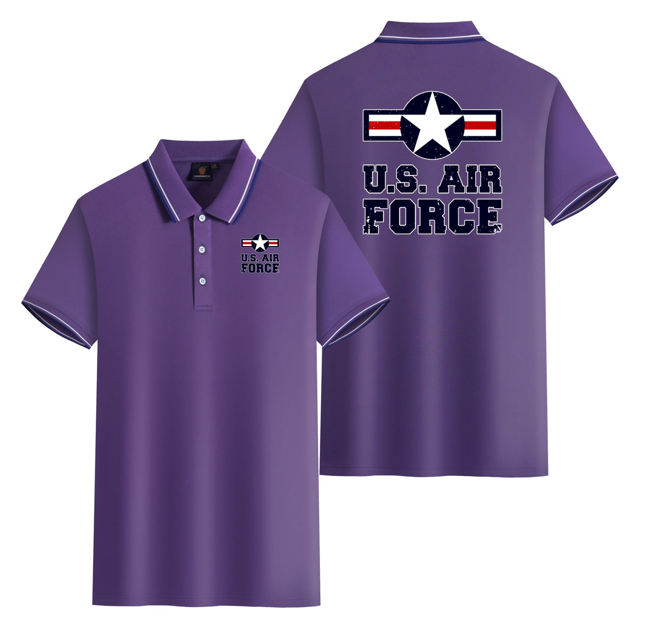 US Air Force Designed Stylish Polo T-Shirts (Double-Side)
