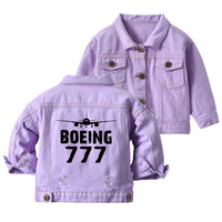 Thumbnail for Boeing 777 & Plane Designed Children Denim Jackets