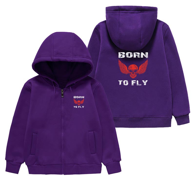 Born To Fly SKELETON Designed "CHILDREN" Zipped Hoodies