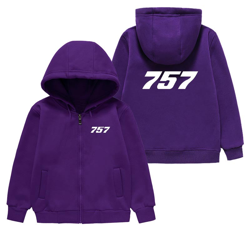 757 Flat Text Designed "CHILDREN" Zipped Hoodies