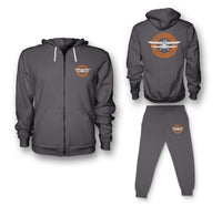 Thumbnail for Ready for Departure Designed Zipped Hoodies & Sweatpants Set