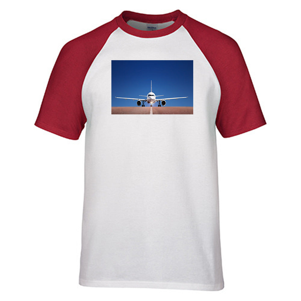 Face to Face with Airbus A320 Designed Raglan T-Shirts