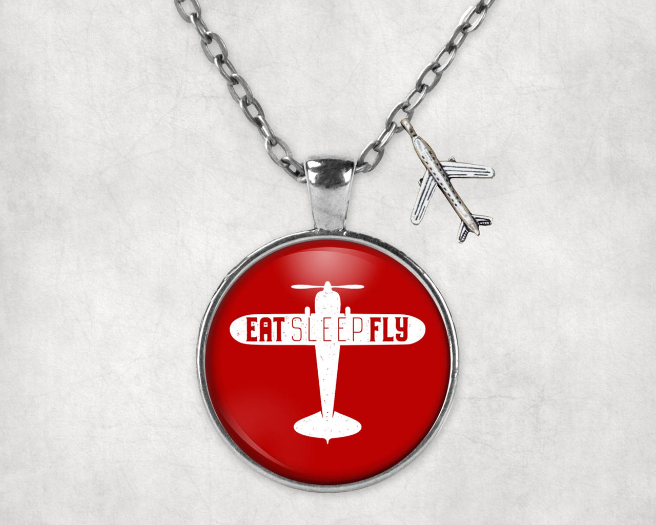 Eat Sleep Fly & Propeller Designed Necklaces