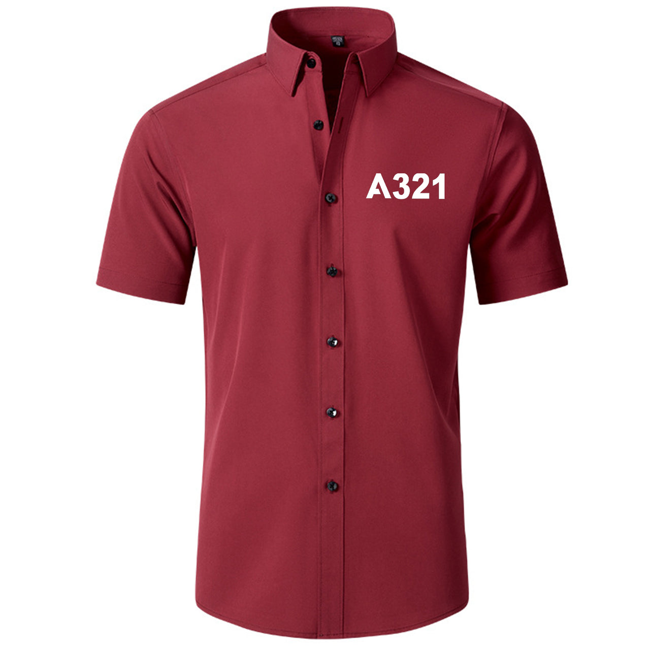 A321 Flat Text Designed Short Sleeve Shirts