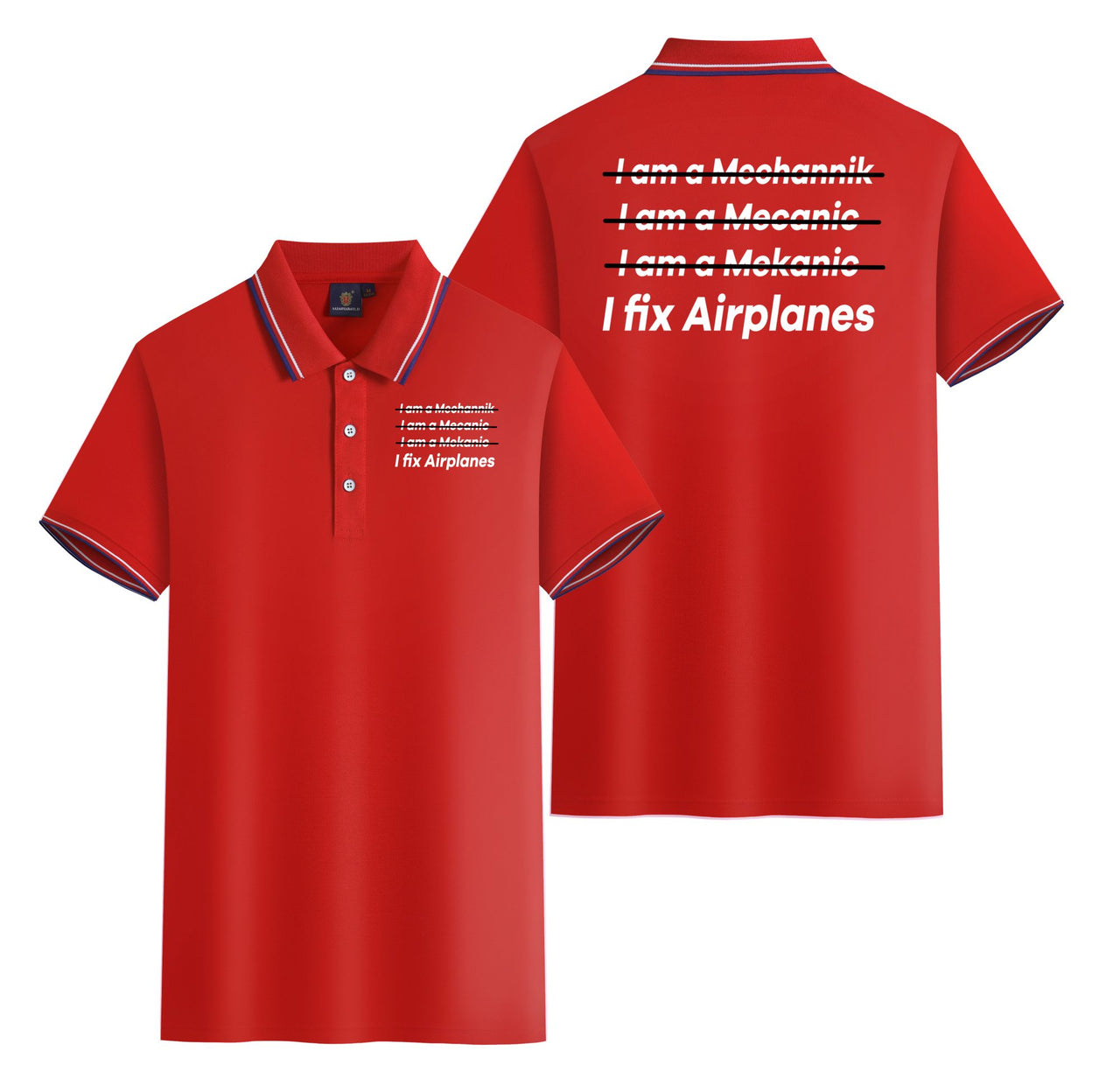 I Fix Airplanes Designed Stylish Polo T-Shirts (Double-Side)