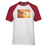 Thumbnail for Plane Passing By Designed Raglan T-Shirts