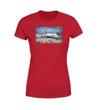 Thumbnail for Lufthansa's A380 At The Gate Designed Women T-Shirts