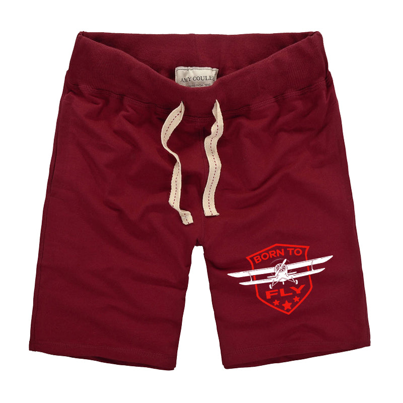 Born To Fly Designed Designed Cotton Shorts