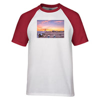 Thumbnail for Airport Photo During Sunset Designed Raglan T-Shirts