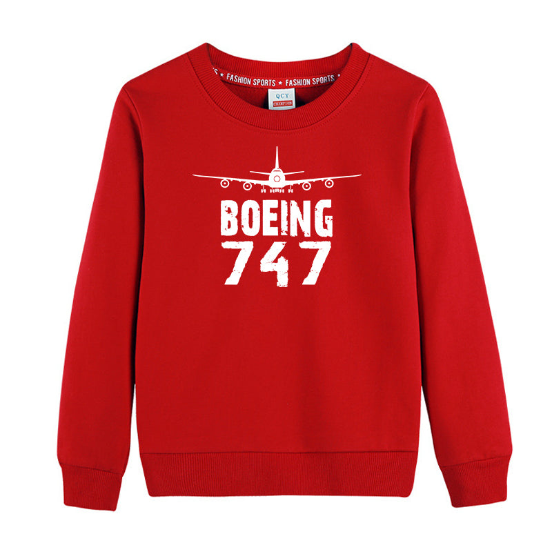 Boeing 747 & Plane Designed "CHILDREN" Sweatshirts