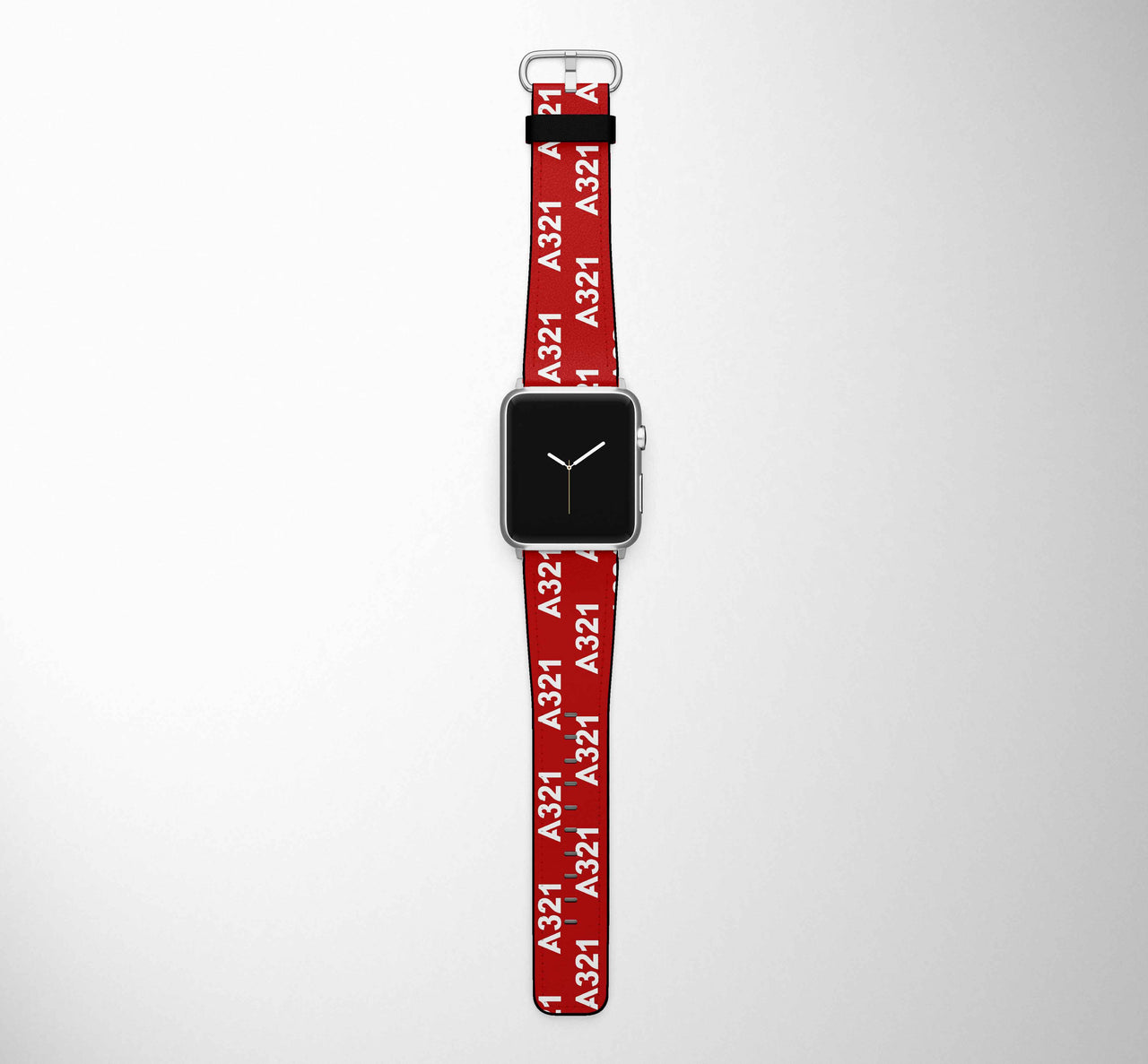 A321 Flat Text Designed Leather Apple Watch Straps