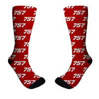 Thumbnail for 757 Flat Text Designed Socks