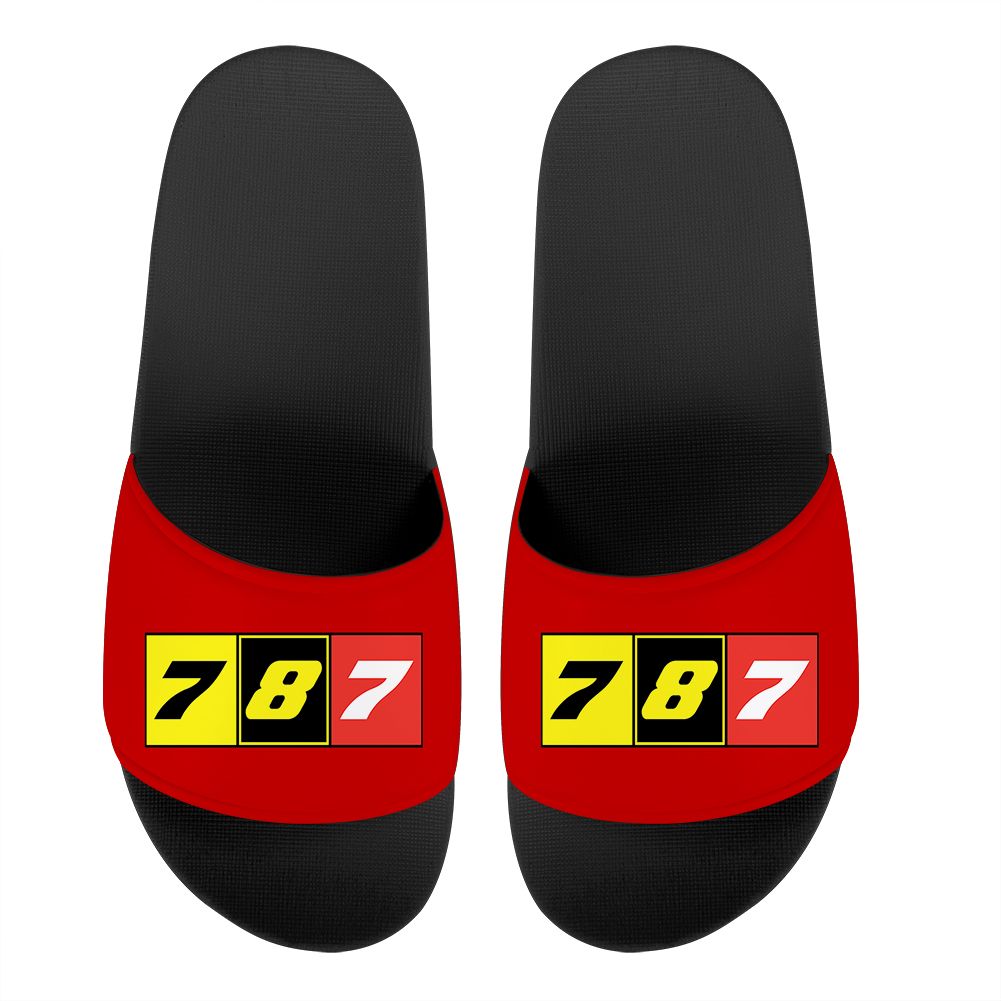 Flat Colourful 787 Designed Sport Slippers