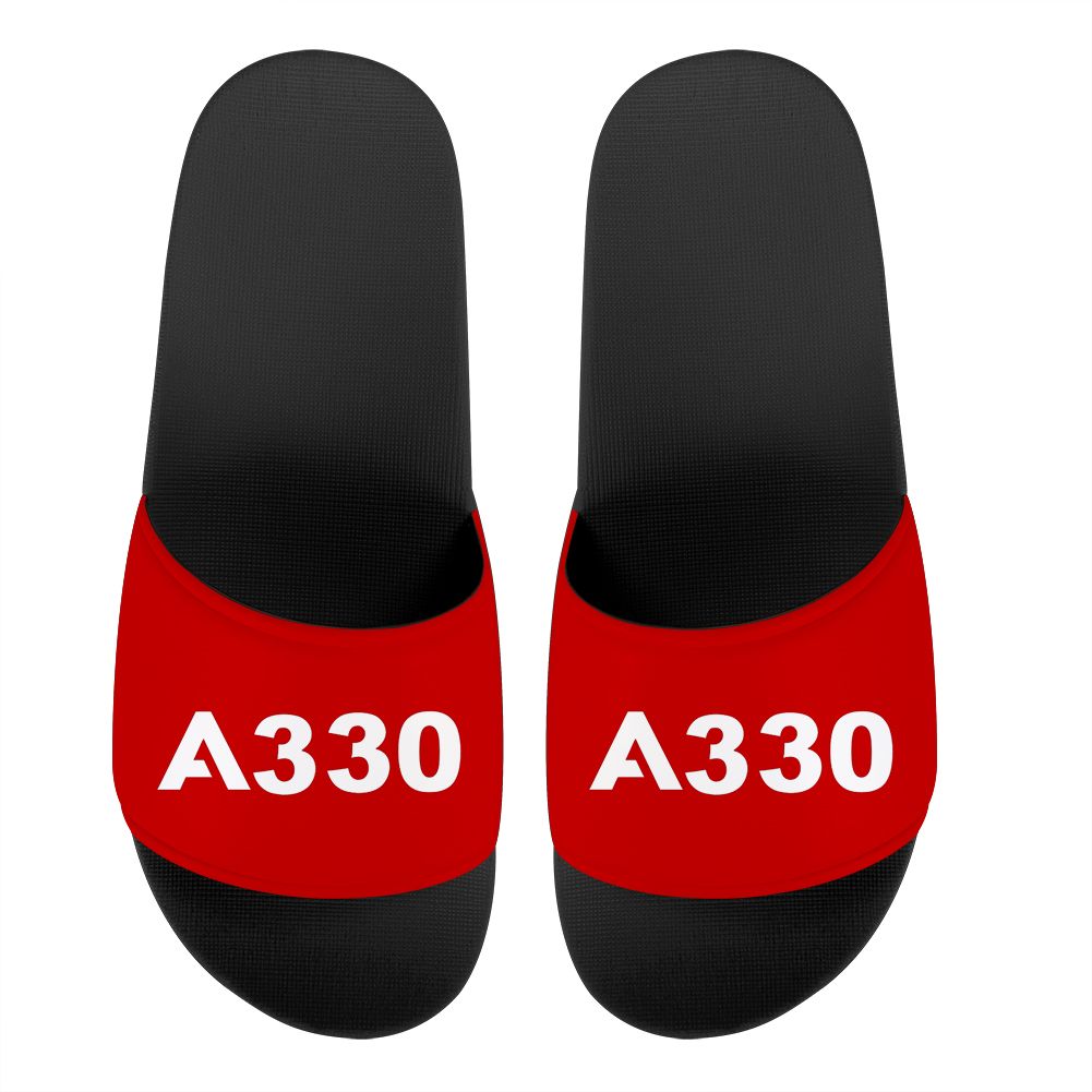 A330 Flat Text Designed Sport Slippers