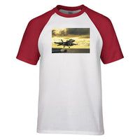 Thumbnail for Departing Jet Aircraft Designed Raglan T-Shirts