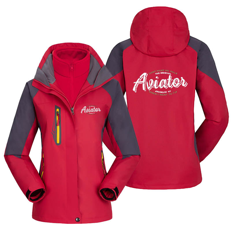 Aviator - Dont Make Me Walk Designed Thick "WOMEN" Skiing Jackets