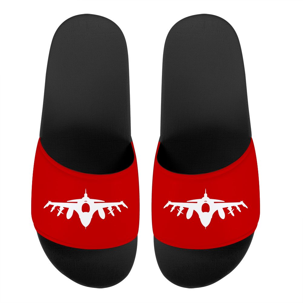 Fighting Falcon F16 Silhouette Designed Sport Slippers