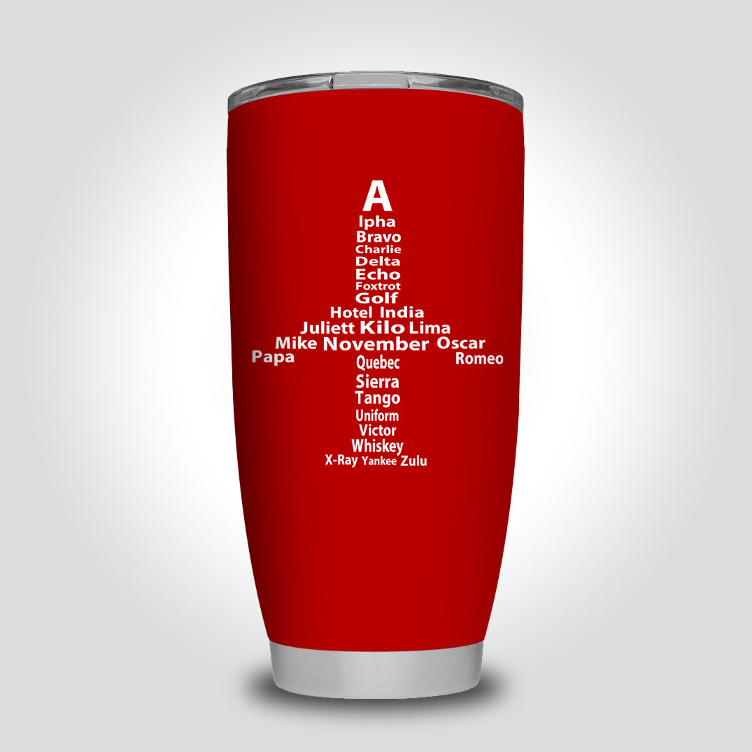 Airplane Shape Aviation Alphabet Designed Tumbler Travel Mugs