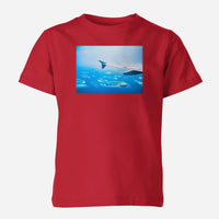 Thumbnail for Outstanding View Through Airplane Wing Designed Children T-Shirts