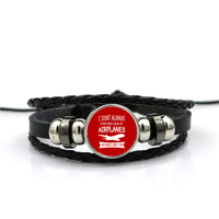 Thumbnail for I Don't Always Stop and Look at Airplanes Designed Leather Bracelets