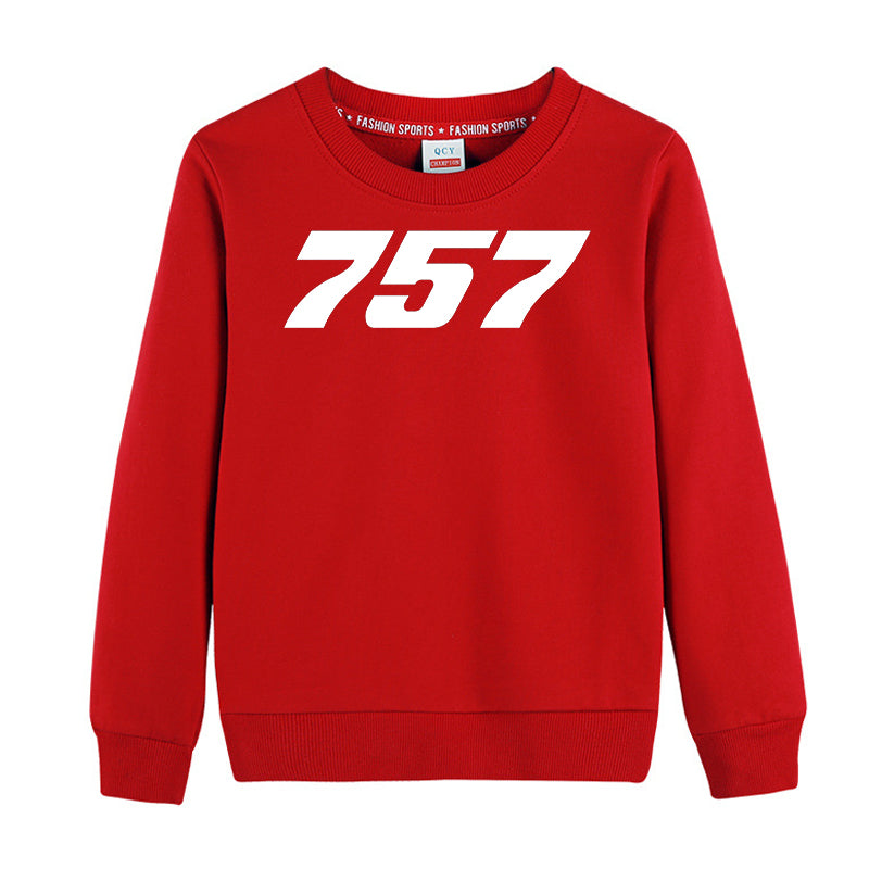 757 Flat Text Designed "CHILDREN" Sweatshirts