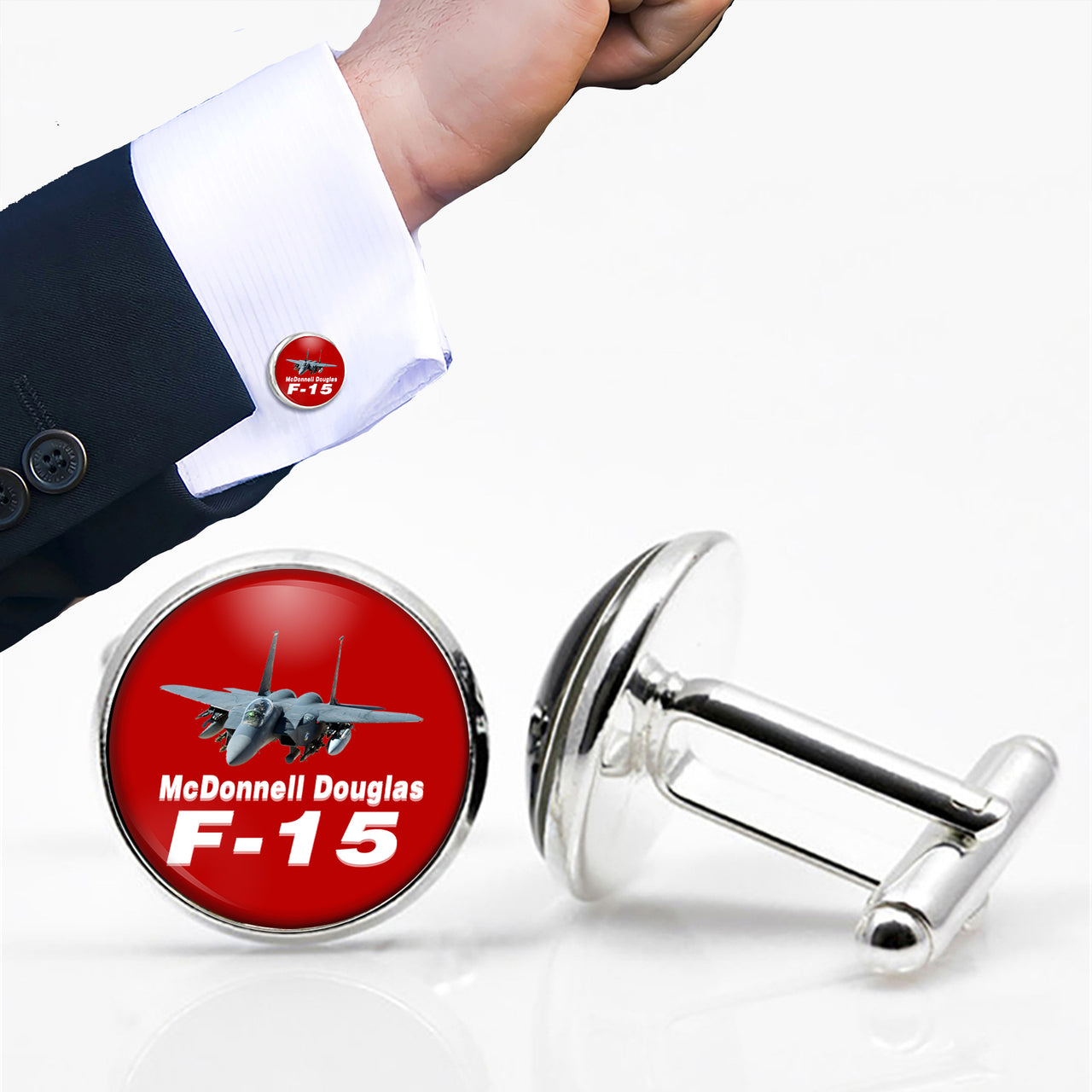 McDonnell Douglas F-15 Eagle Cufflinks in Hallmarked Sterling outlet Silver