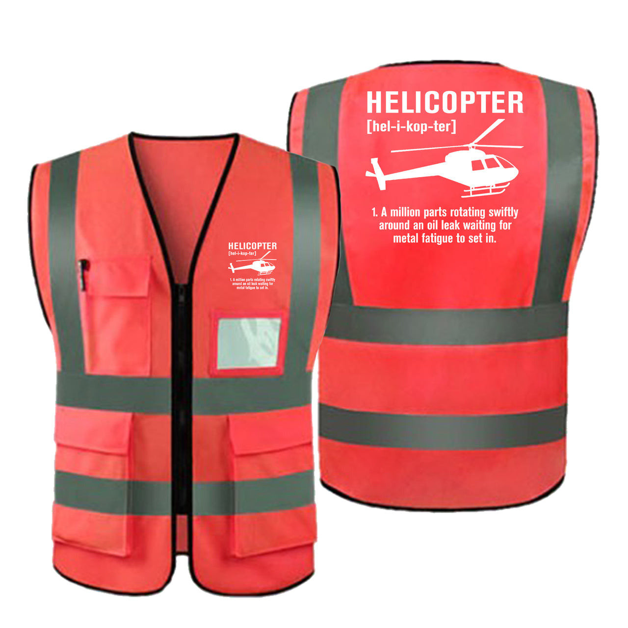 Helicopter [Noun] Designed Reflective Vests