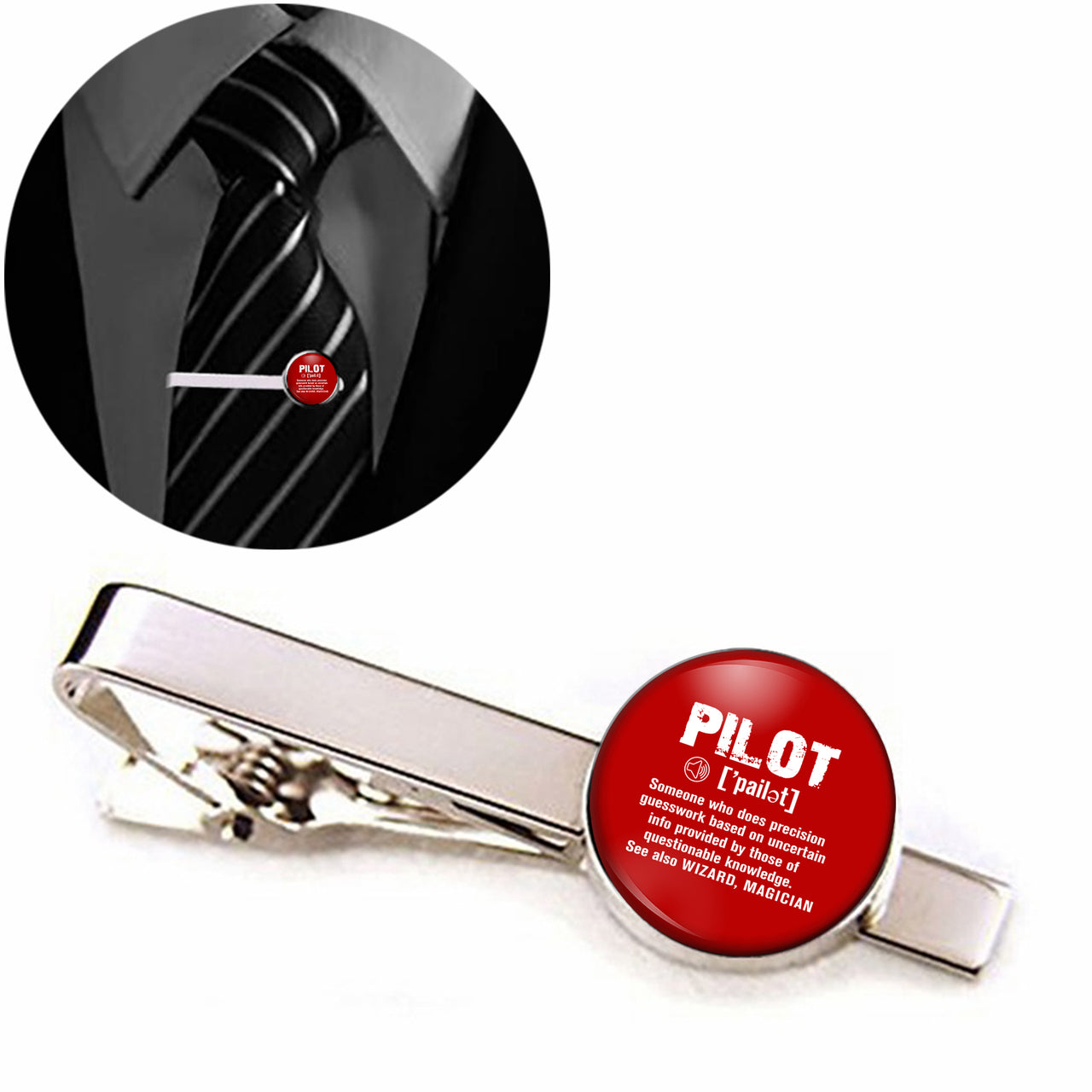 Pilot [Noun] Designed Tie Clips
