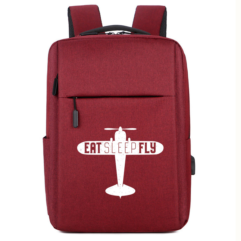 Eat Sleep Fly & Propeller Designed Super Travel Bags