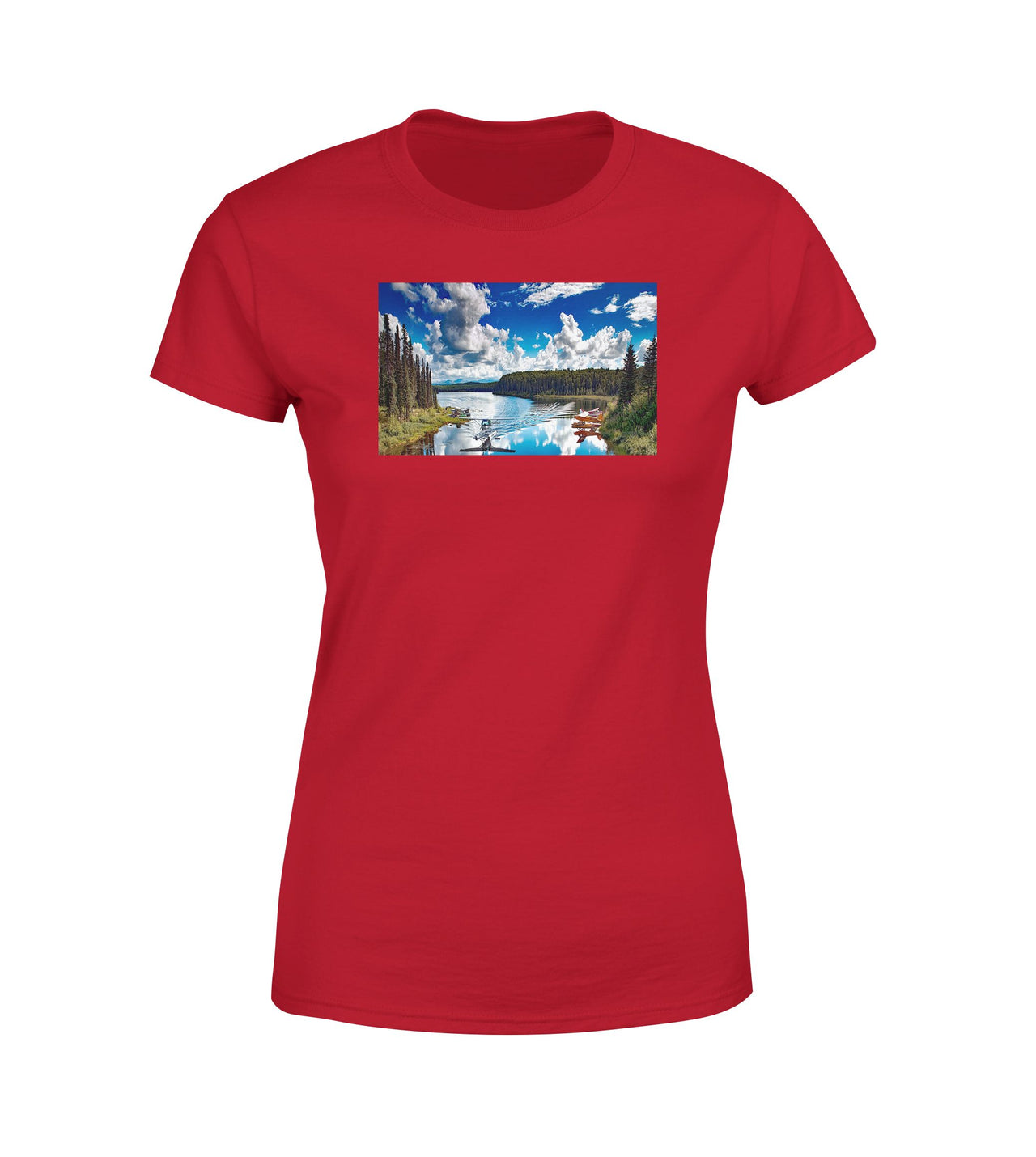 Amazing Scenary & Sea Planes Designed Women T-Shirts