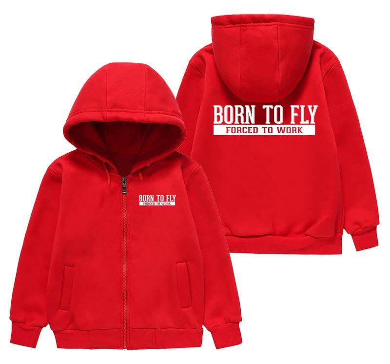 Born To Fly Forced To Work Designed "CHILDREN" Zipped Hoodies