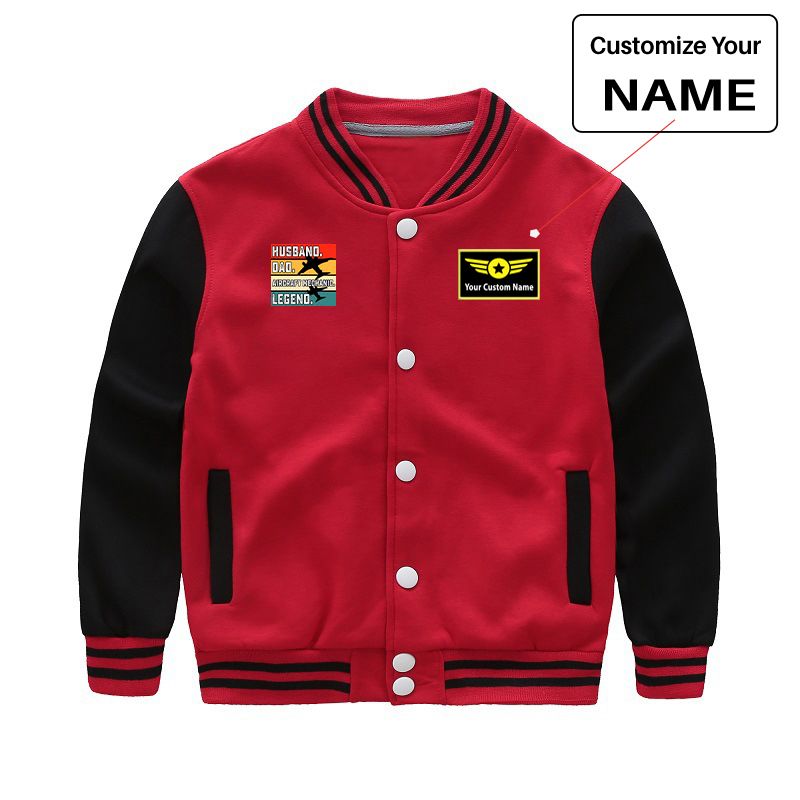 Husband & Dad & Aircraft Mechanic & Legend Designed "CHILDREN" Baseball Jackets