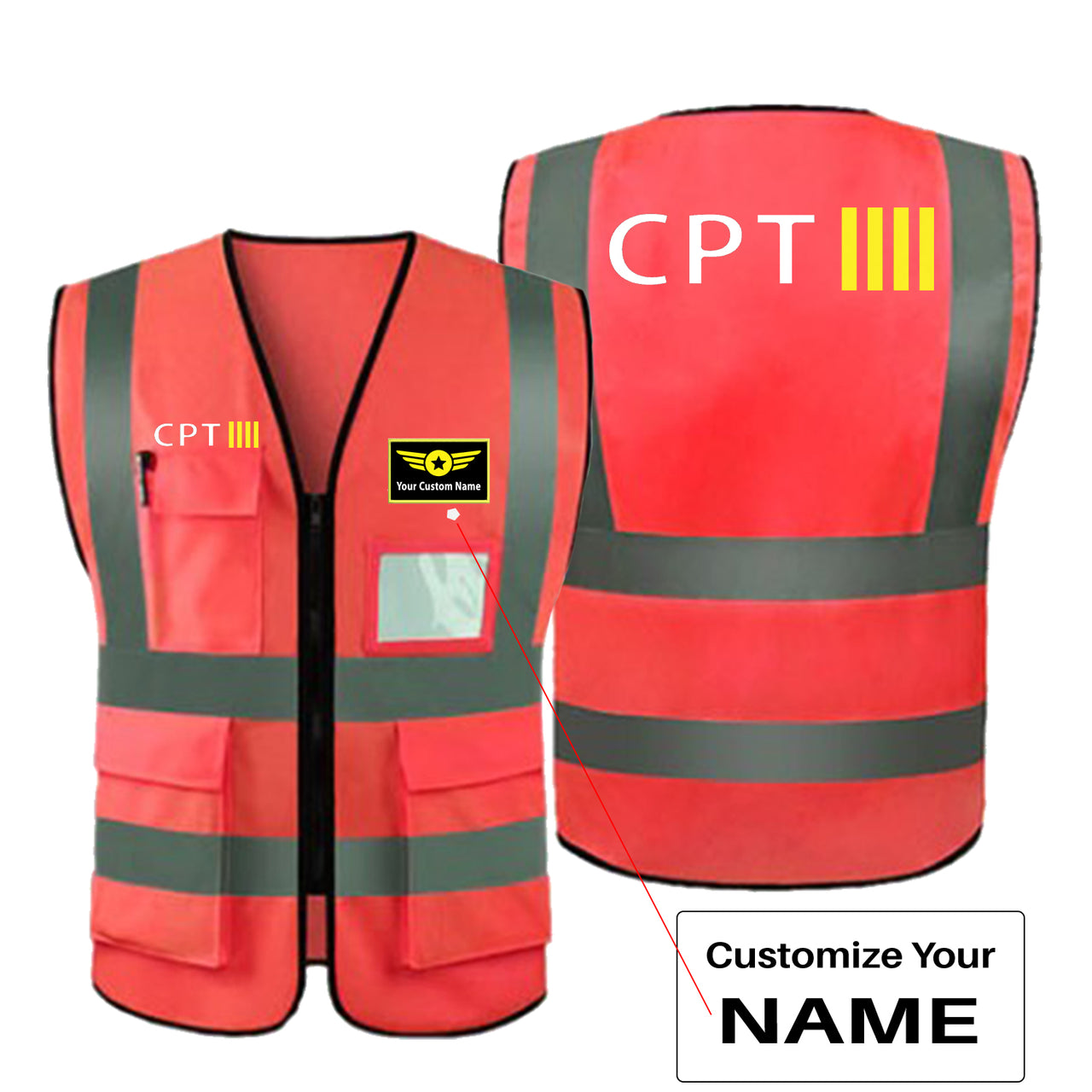 CPT & 4 Lines Designed Reflective Vests