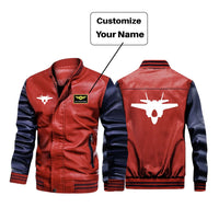 Thumbnail for Lockheed Martin F-35 Lightning II Silhouette Designed Stylish Leather Bomber Jackets