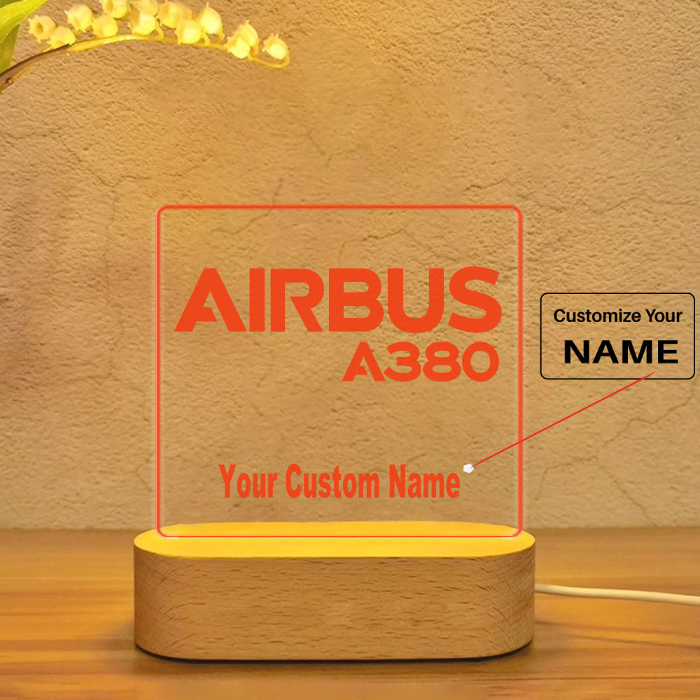 Airbus A380 & Text Designed Night Lamp