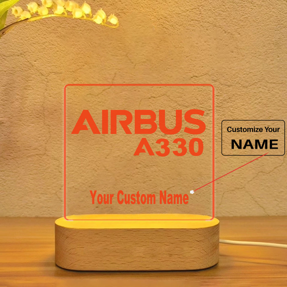 Airbus A330 & Text Designed Night Lamp