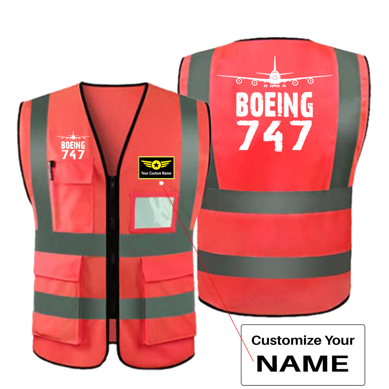 Boeing 747 & Plane Designed Reflective Vests