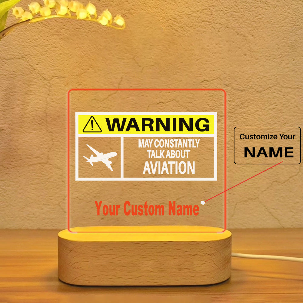 Warning May Constantly Talk About Aviation Designed Night Lamp