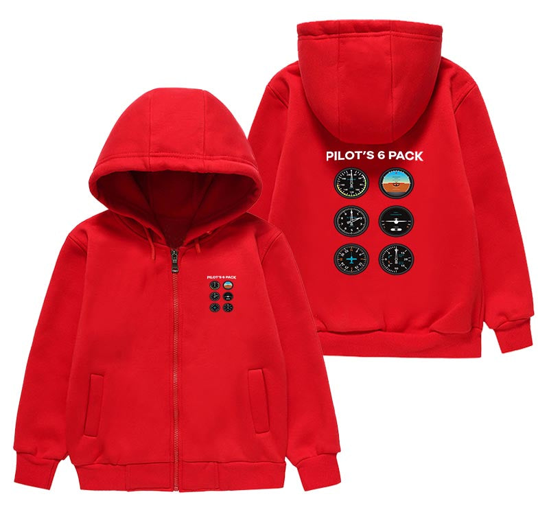 Pilot's 6 Pack Designed "CHILDREN" Zipped Hoodies