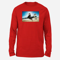 Thumbnail for Turning Right Fighting Falcon F16 Designed Long-Sleeve T-Shirts