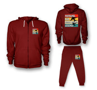 Thumbnail for Husband & Dad & Aircraft Mechanic & Legend Designed Zipped Hoodies & Sweatpants Set