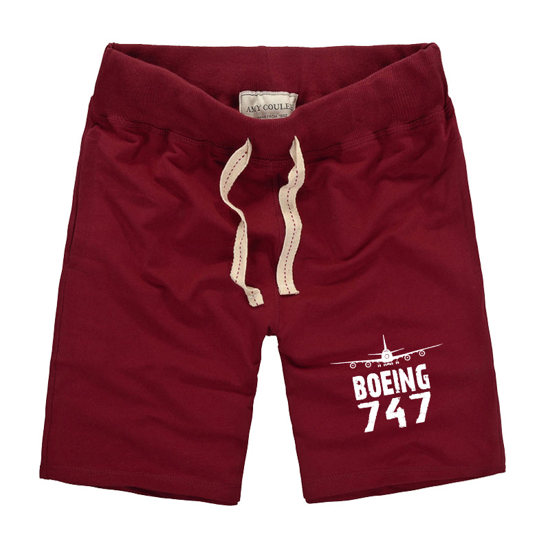 Boeing 747 & Plane Designed Cotton Shorts