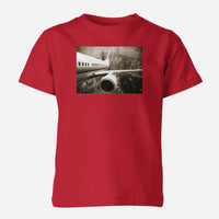 Thumbnail for Departing Aircraft & City Scene behind Designed Children T-Shirts