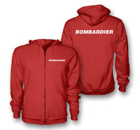 Thumbnail for Bombardier & Text Designed Zipped Hoodies