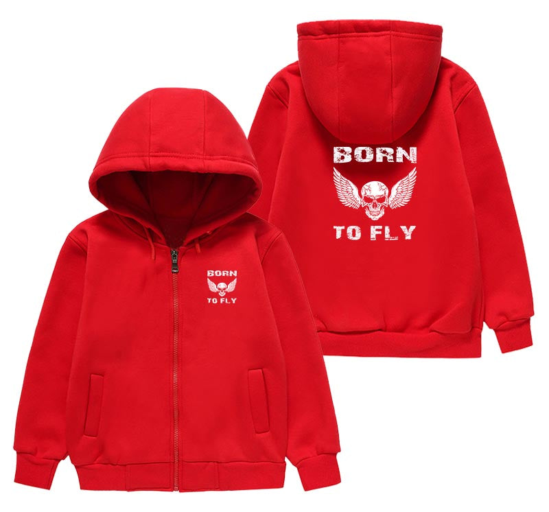 Born To Fly SKELETON Designed "CHILDREN" Zipped Hoodies