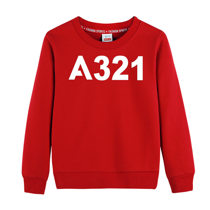 A321 Flat Text Designed "CHILDREN" Sweatshirts