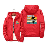 Thumbnail for Husband & Dad & Aircraft Mechanic & Legend Designed Thin Windbreaker Jackets